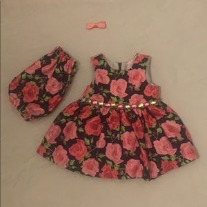 Navy and Pink Floral American Princess Dress 3ms
